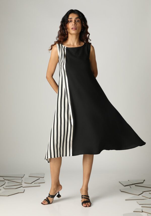 BEHIND BARS DIAGONAL FLARE DRESS