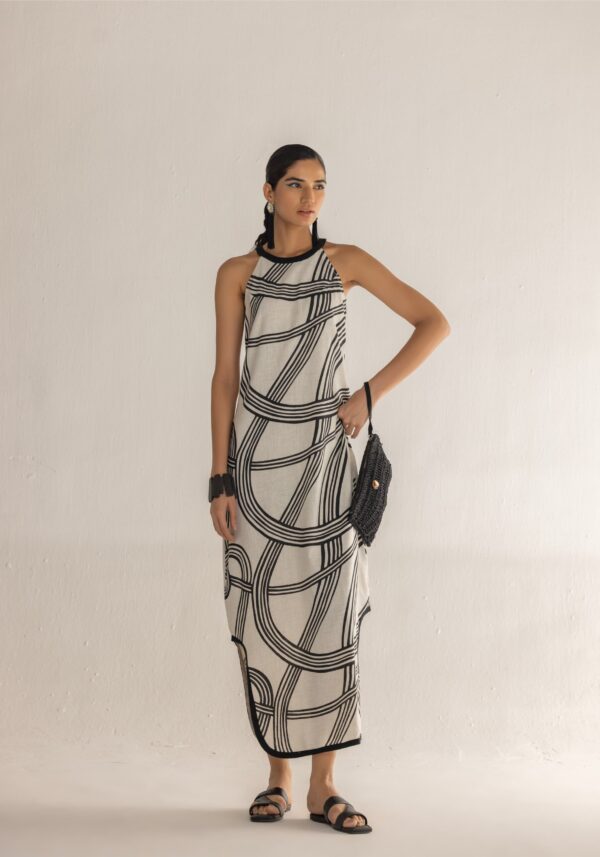 FLUID HALTER ROOTS DRESS