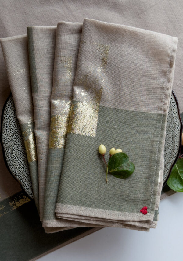 No Grey Area Napkins Set of 4 - Sage